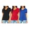 Women's Loose Fitting Short Sleeve V-Neck Tee (3-Pack)